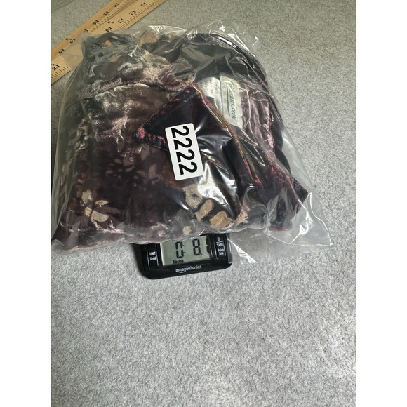 COLDWATER CREEK Women's Silk Velvet Sheer Burnout Button Front Top‎ Size Medium - Picture 9 of 9